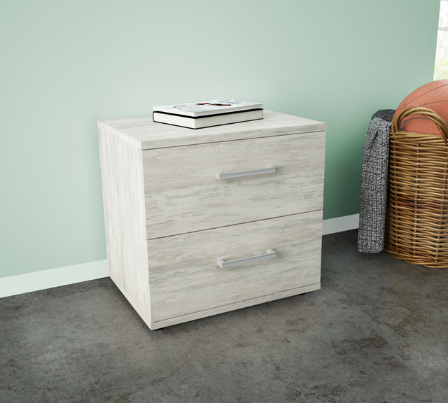 Kit comodino 2 cassetti 48x36x41 cm bianco ven.k083