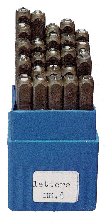 Punzoni in acciaio serie 25 lettere 8x75 mm