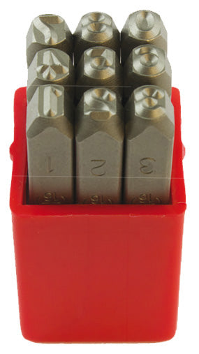 Punzoni in acciaio serie 9 numeri 8x75 mm