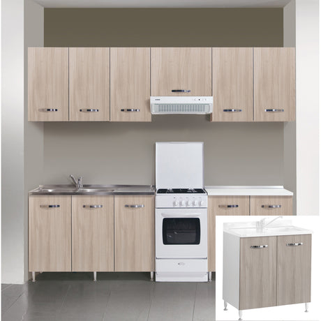 Kit cucina base 2 ante 80x50xh85 cm senza lavello olmo