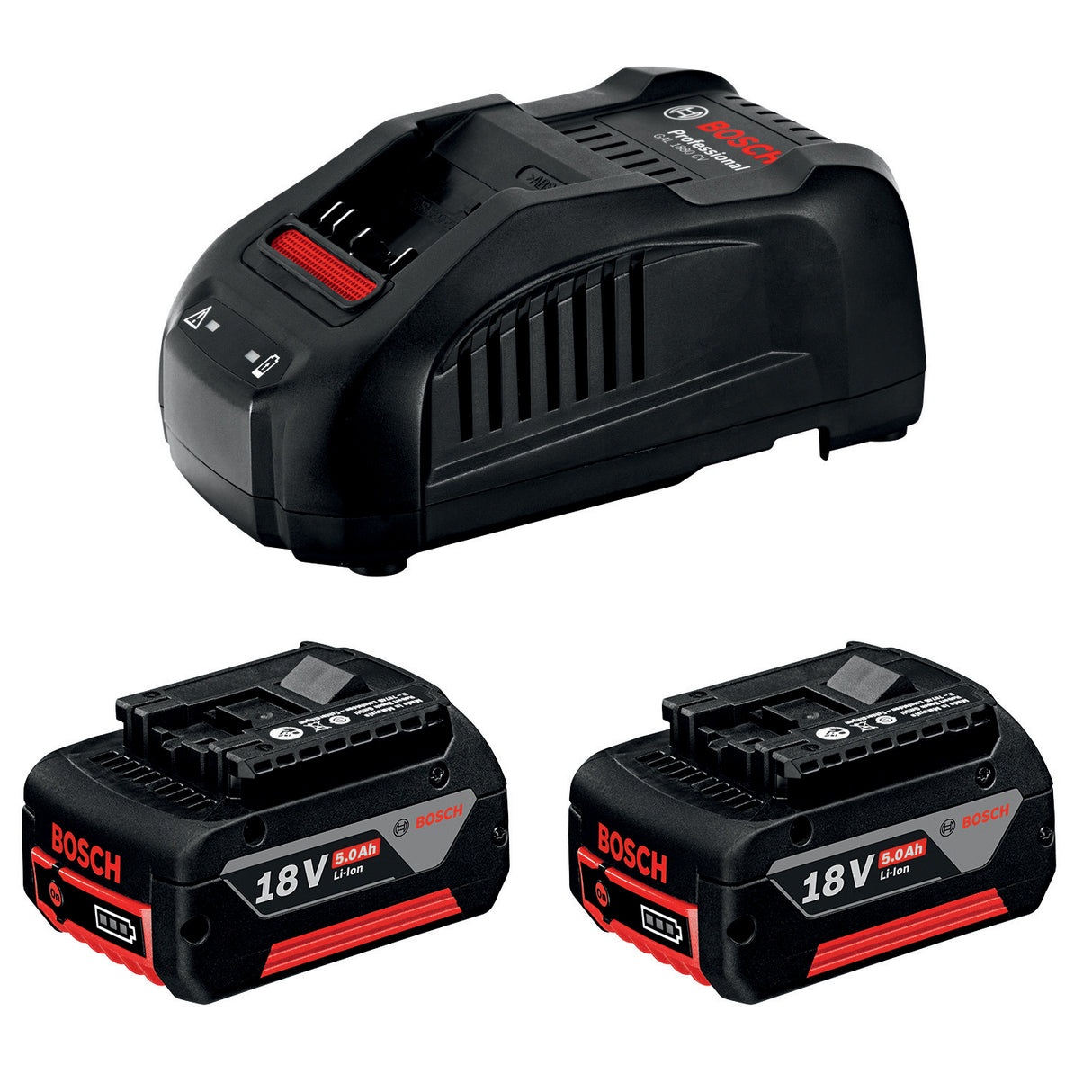 Bosch-b kit 2 batterie 18v-5.0 ah + caricabatterie