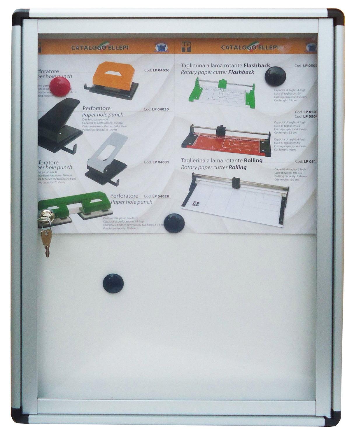 Bacheca fondo magnetico 45x4,5x60 cm alluminio