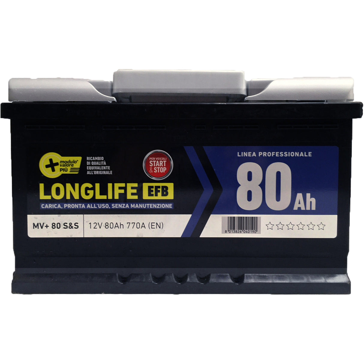 Batteria mv startstop 80ah 770a tecnologia efb