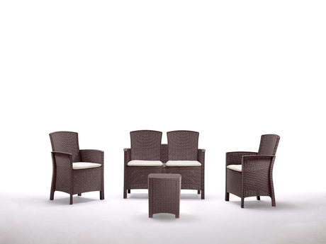Salotto resina lido 4 pz marrone
