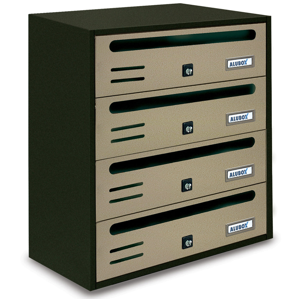 Cassetta postale alubox cubo/r 4 38,5x25x43 sabbia