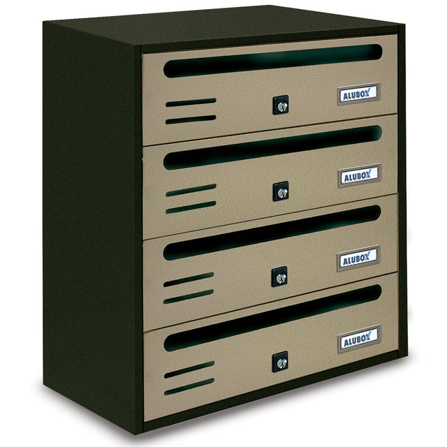 Cassetta postale alubox cubo/r 4 38,5x25x43 sabbia