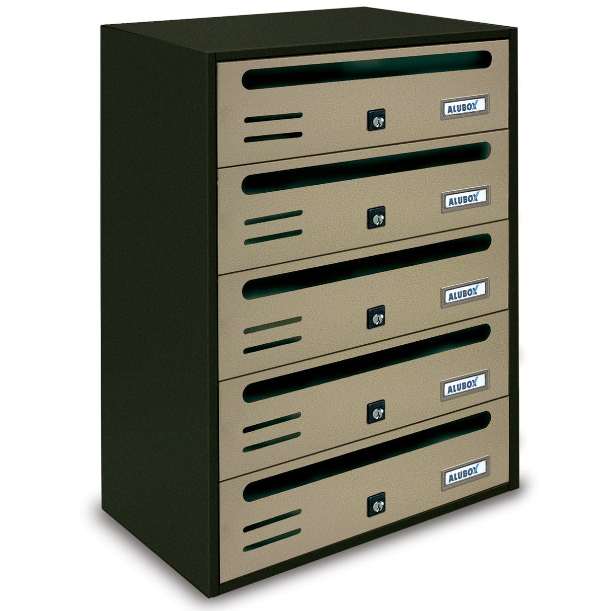 Cassetta postale alubox cubo/r 5 38,5x25x53 sabbia