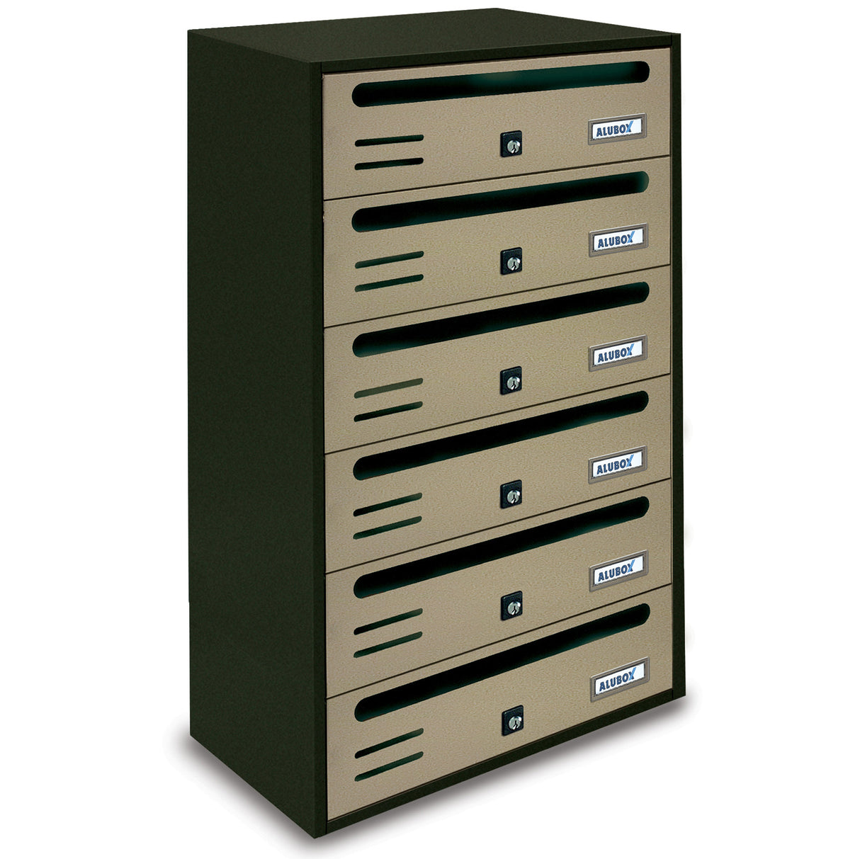 Cassetta postale alubox cubo/r 6 38,5x25x63 sabbia