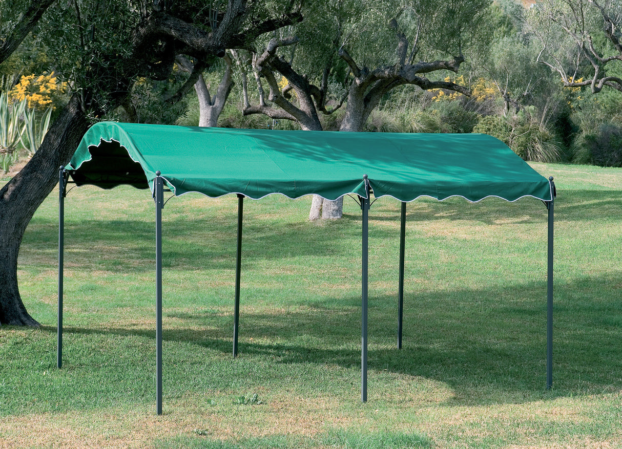 Gazebo in acciaio car port 300x400 cm verde