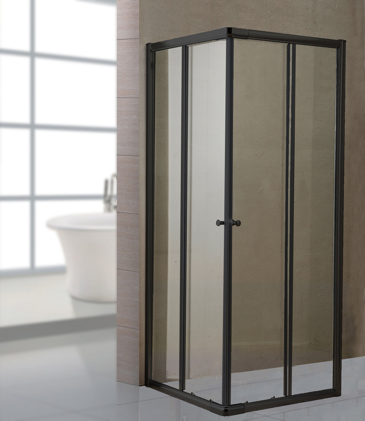 Box doccia cristallo trasp. 6 mm 80x 80 nero opaco