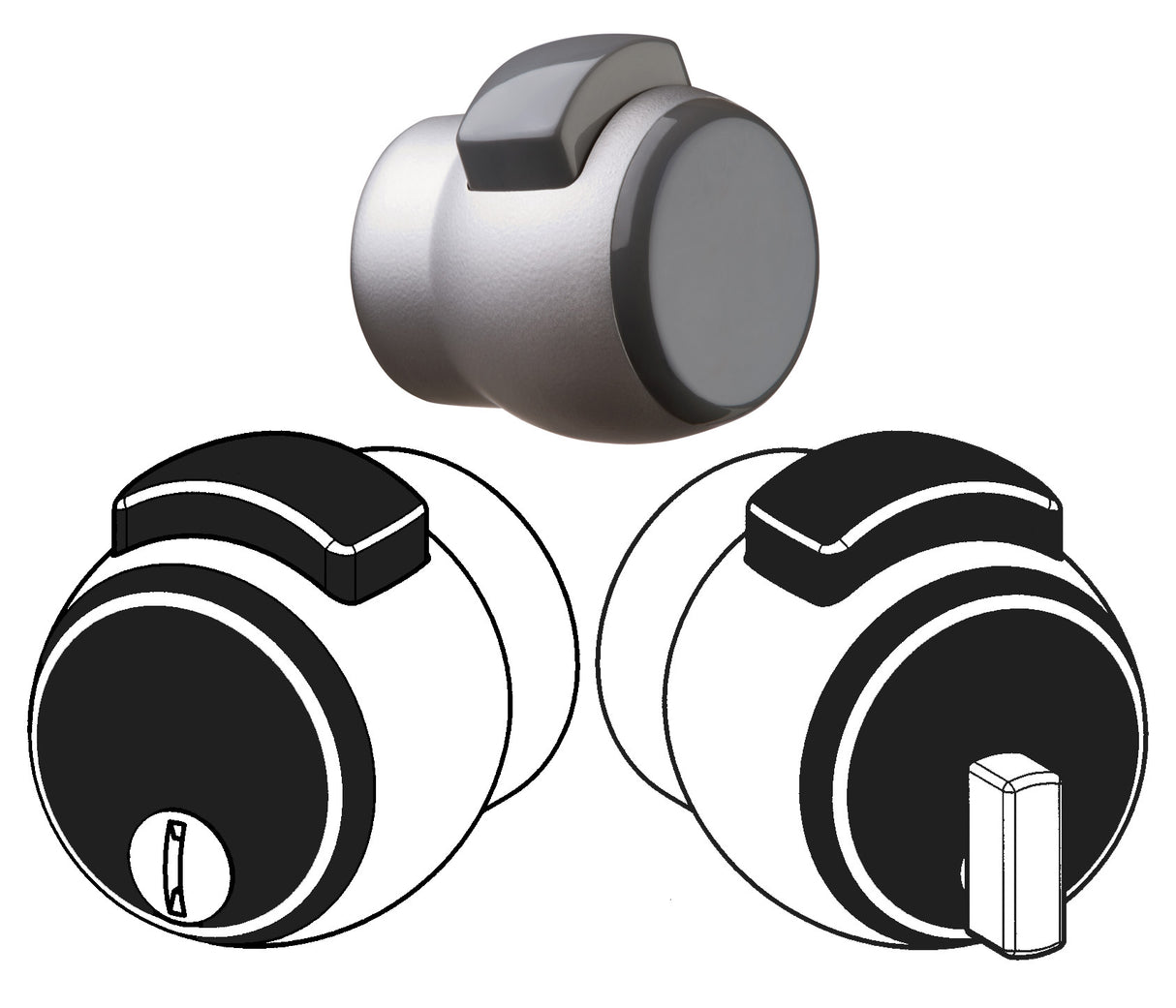 Meroni pomolo premiapri 12na argento grigio