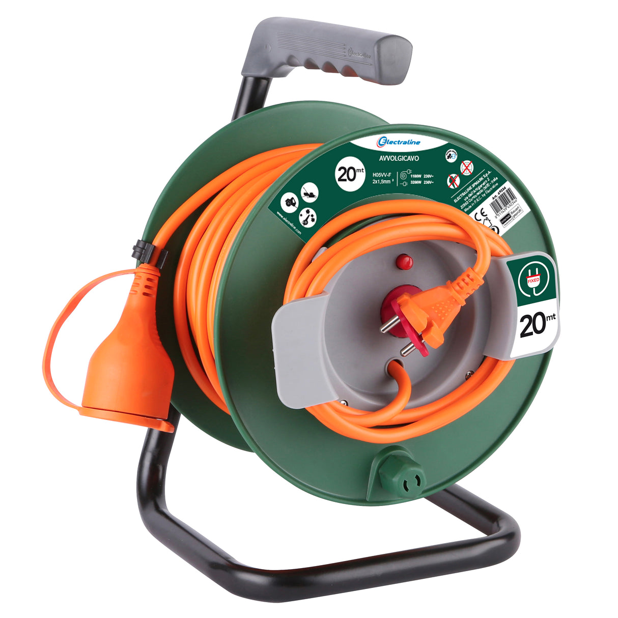 Avvolgicavo per tosaerba 20 m sez 2x1,5