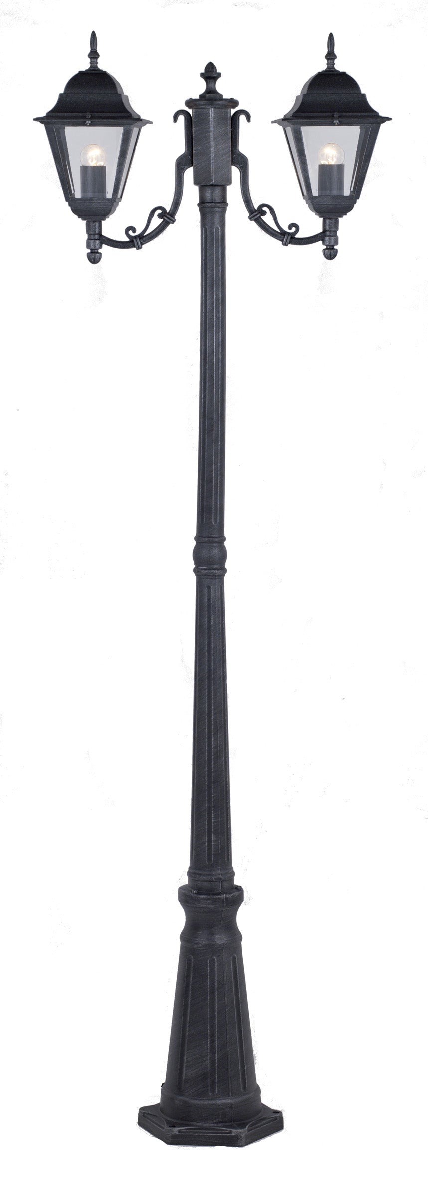 Lampione new york h 200 cm 2 luci grigio