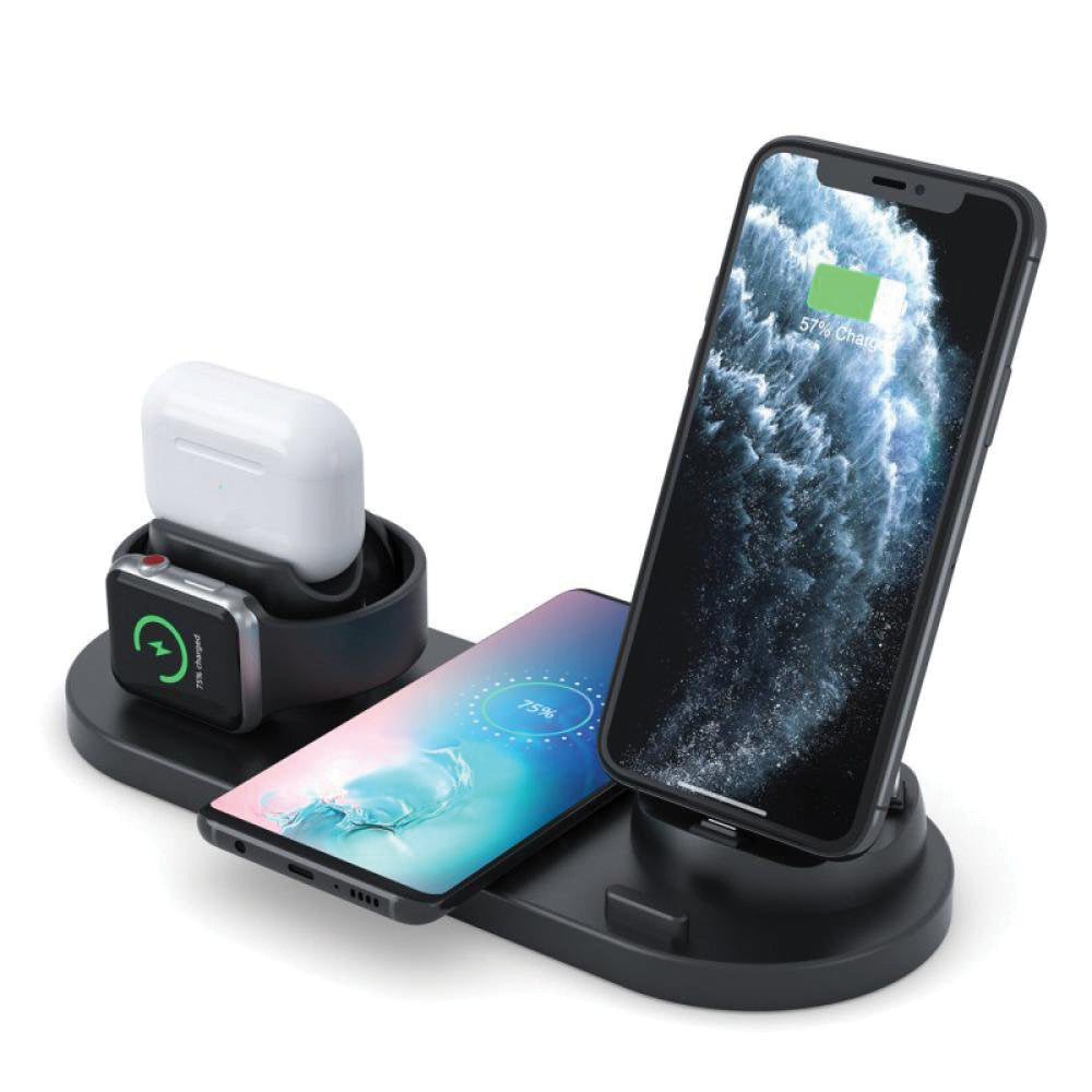 Stazione di ricarica wireless lightning type-c micro usb android-apple