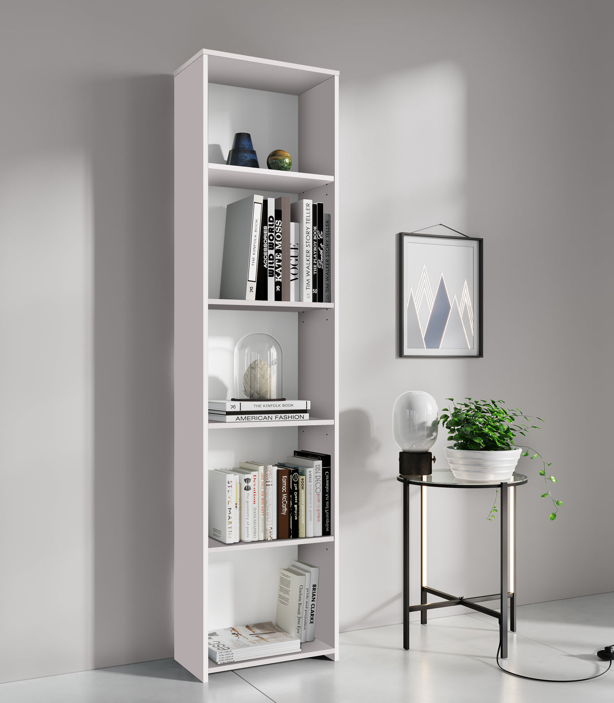 Kit libreria 4 ripiani 45x25xh183 cm bianco
