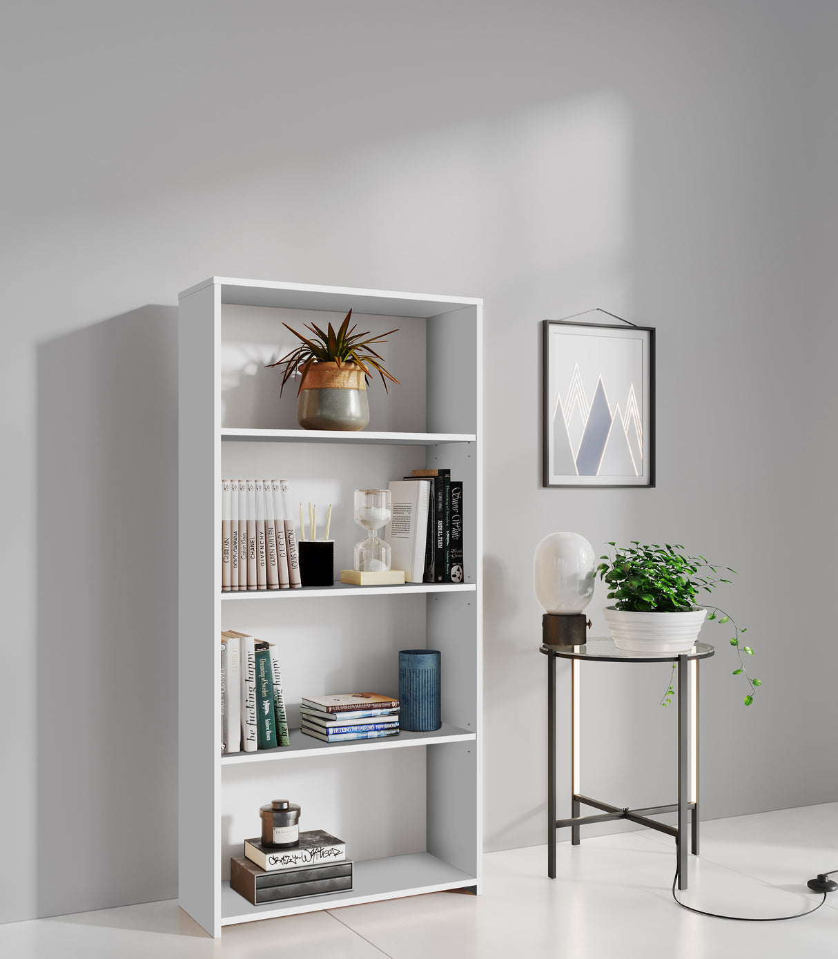 Kit libreria 3 ripiani 65x25xh138 cm bianco