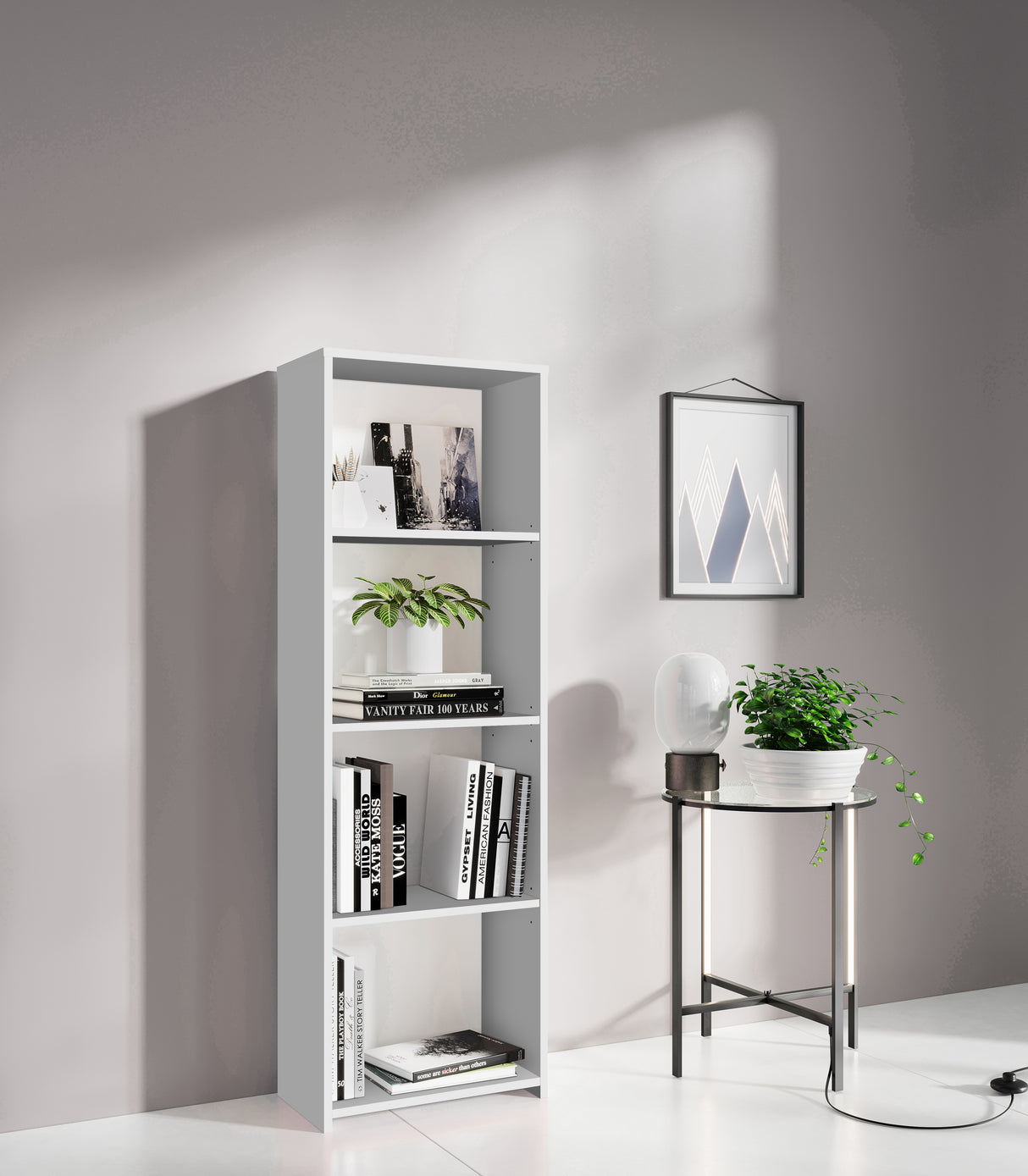 Kit libreria 3 ripiani 45x25xh138 cm bianco