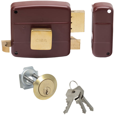 Cisa 50110 60 mm sx serratura appl. legno cil. stacc.