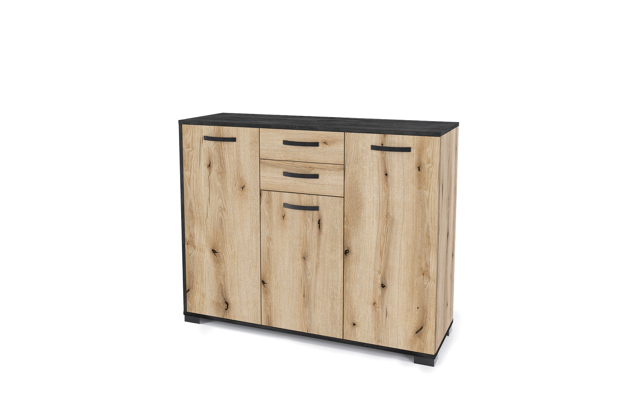 Madia chef 3 ante + 2 cassetti 107x36x86 cm rovere ardesia