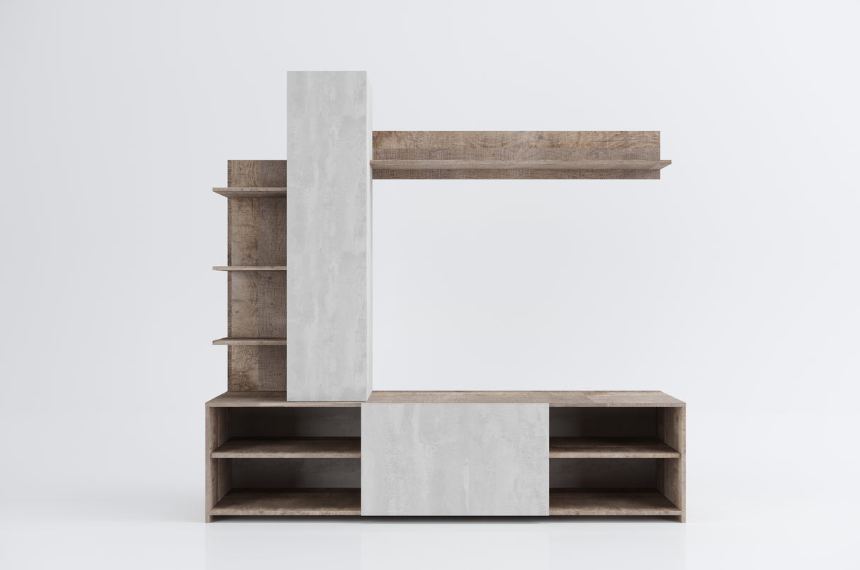 Parete attrezzata sochef 180x40x170cm rov sab/grigio