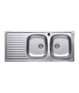 Lavello inox 2 vasche senza gocciolatoio 80 cm
