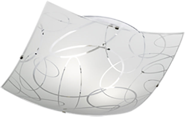 Plafoniera spirelli decoro cerchi e27 40x40 cm