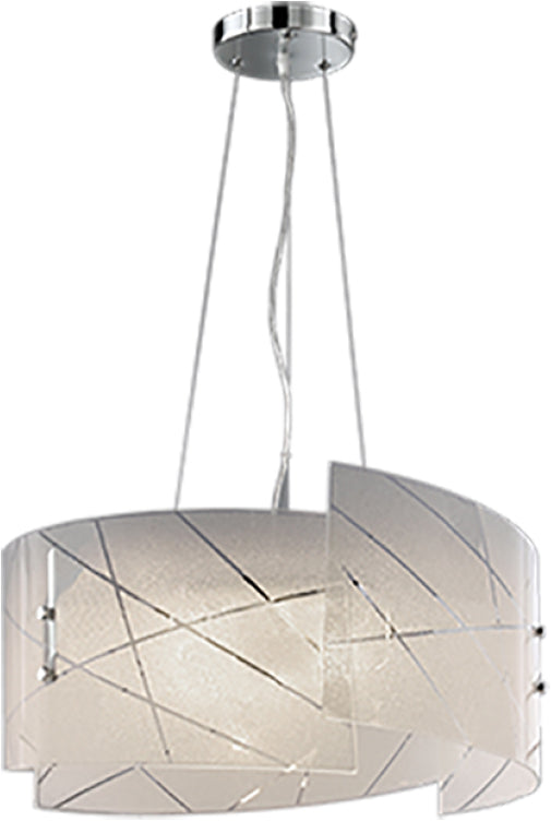 Lampada sospensione sandrina gran. righe trasp.d.50
