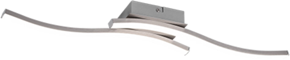 Plafoniera led route acciaio satin. 2 luci x 5w 4000k