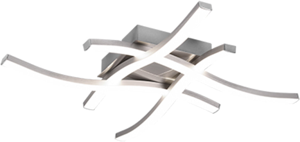 Plafoniera led route acciaio satin. 4 luci x 5w 4000k