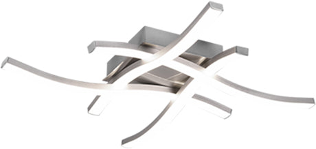 Plafoniera led route acciaio satin. 4 luci x 5w 4000k