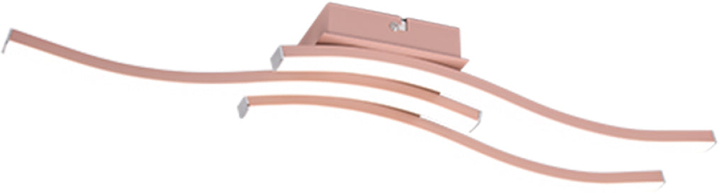 Plafoniera led route oro rosa 3 luci x 5w 400k0