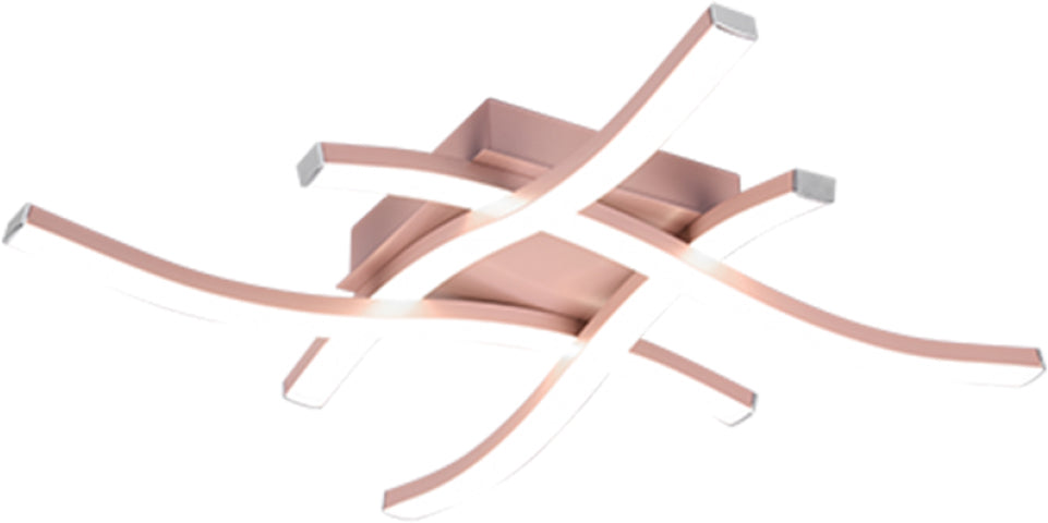 Plafoniera led route oro rosa 4 luci 20w 4000k