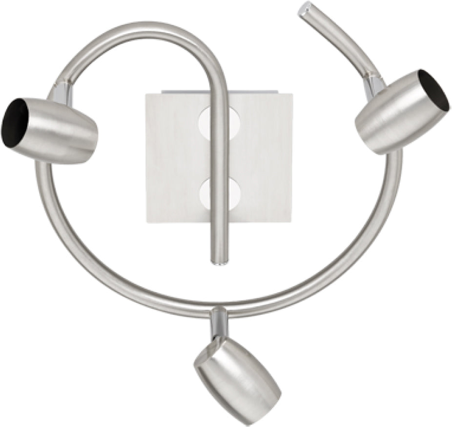 Plafoniera michael 3 luci gu10 acciaio sat. d.25