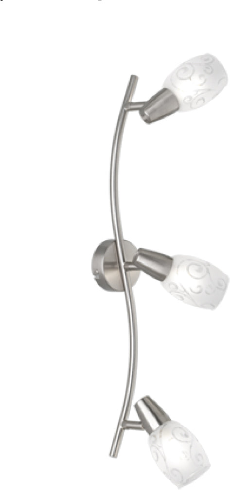 Barra 3 faretti colmar e14 vetro satinato