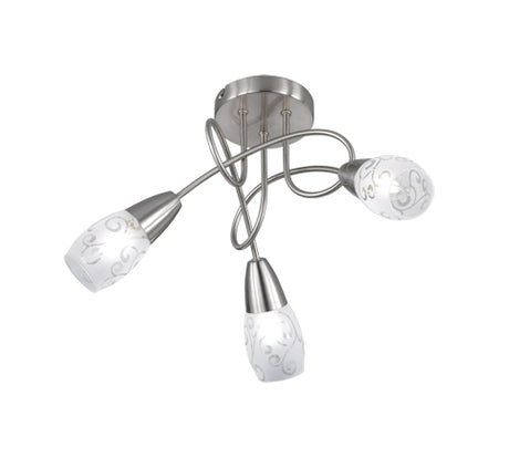 Plafoniera colmar 3 luci e14 vetro satinato