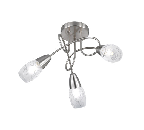 Plafoniera colmar 3 luci e14 vetro satinato