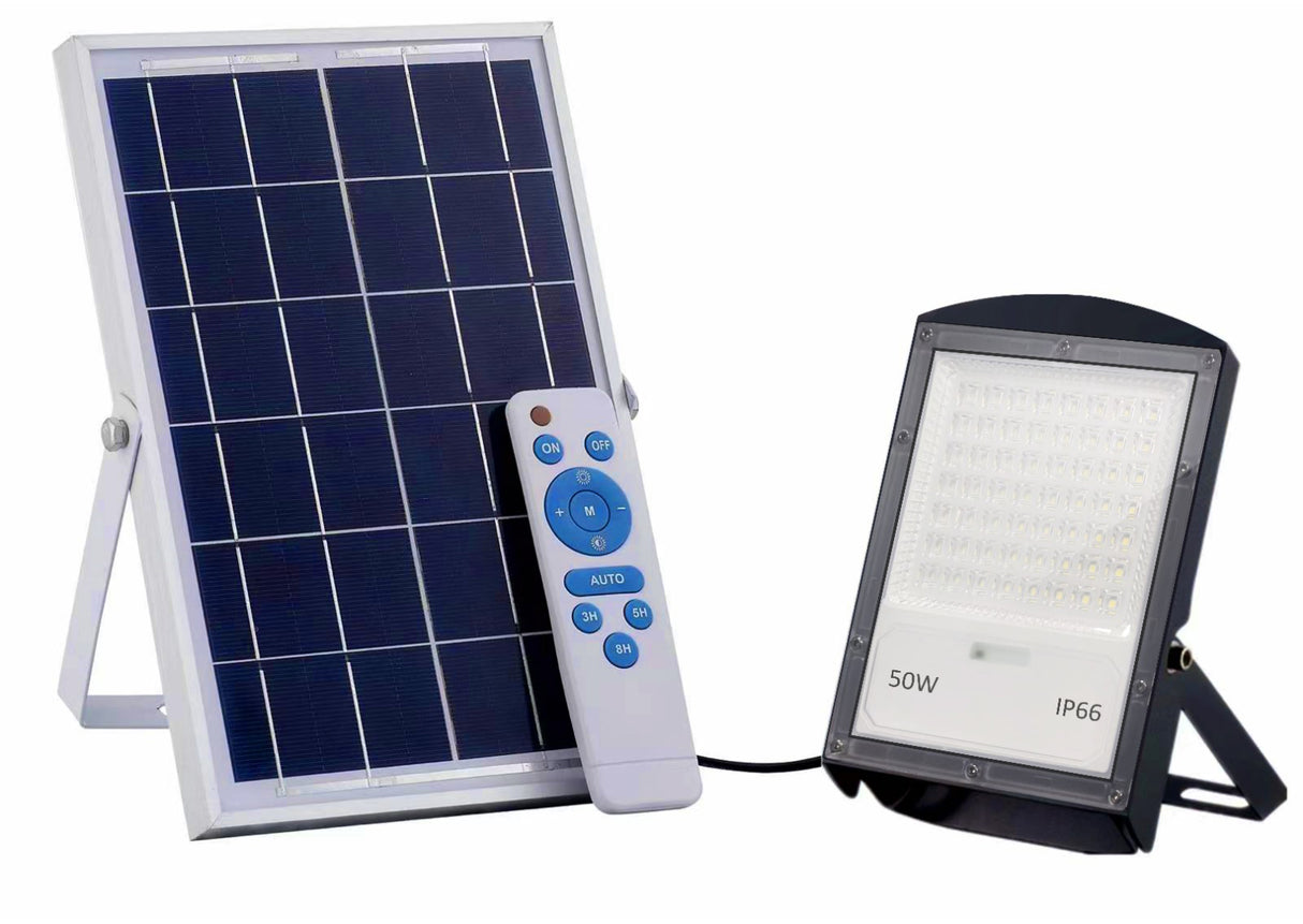 Proiettore led 50 w con pannello solare