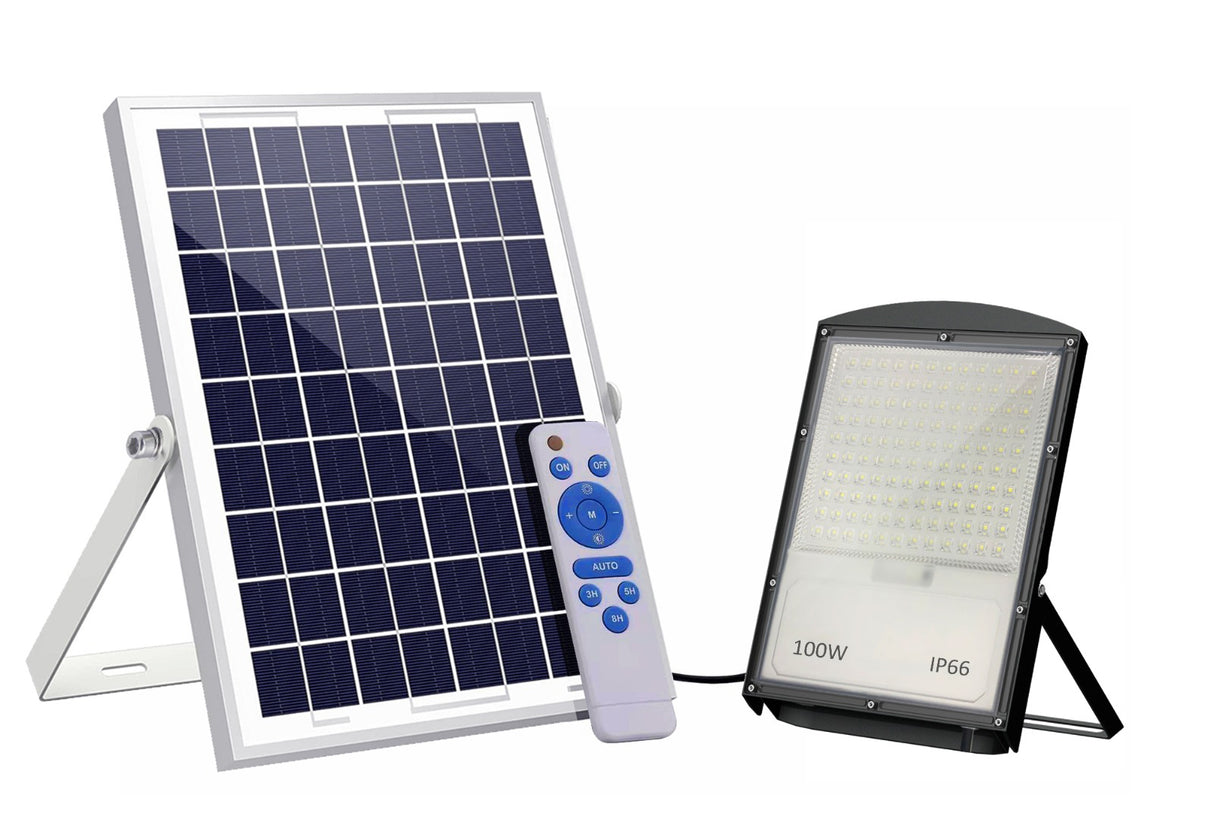 Proiettore led 100 w con pannello solare