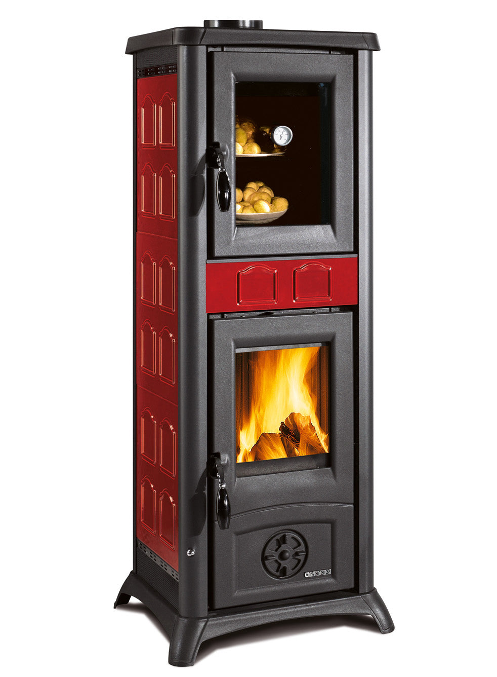 Stufa legna c/forno 7.3 kw gemma 5.0 bordeaux