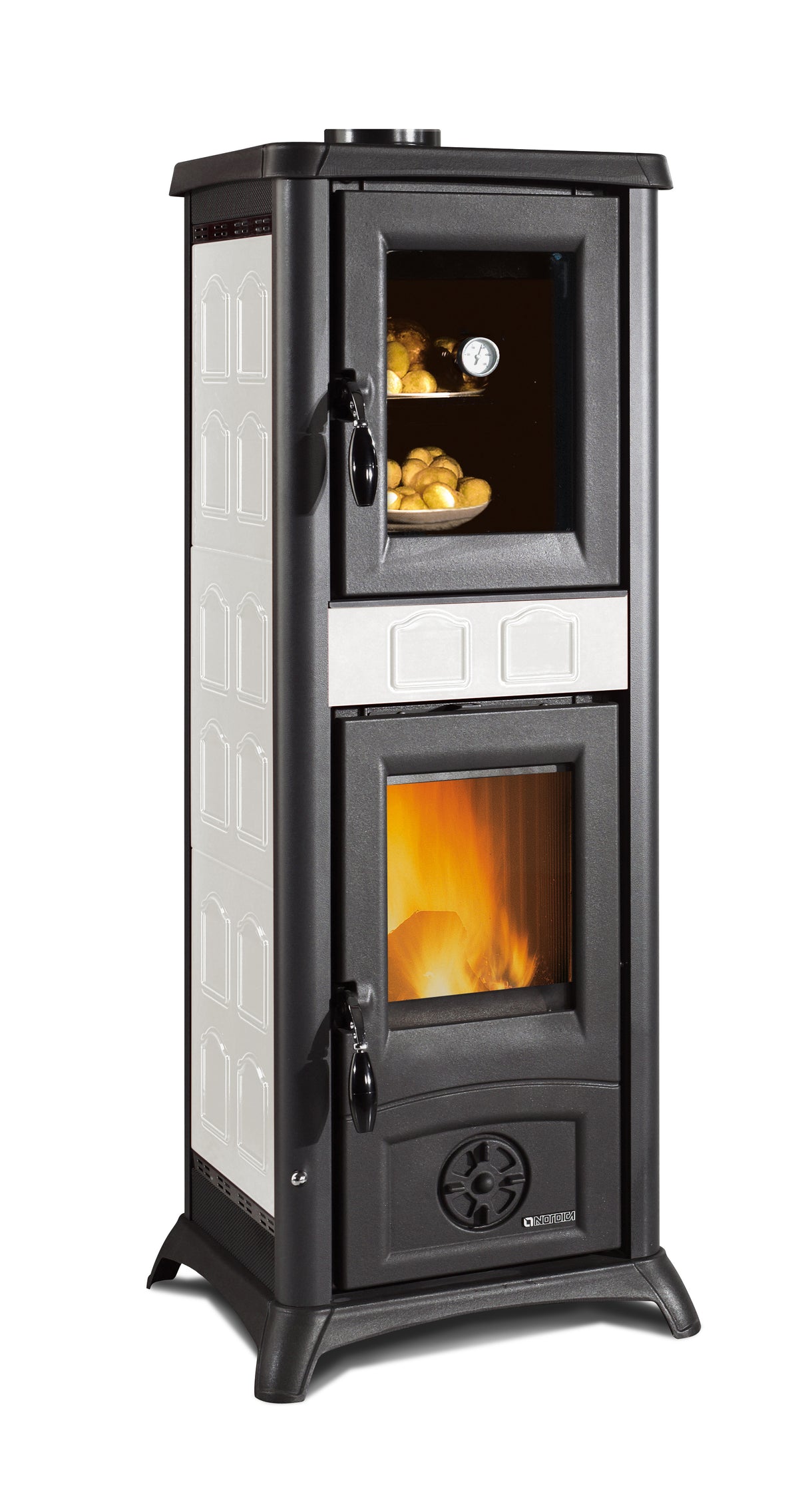 Stufa legna c/forno 7.3 kw gemma 5.0 bianco