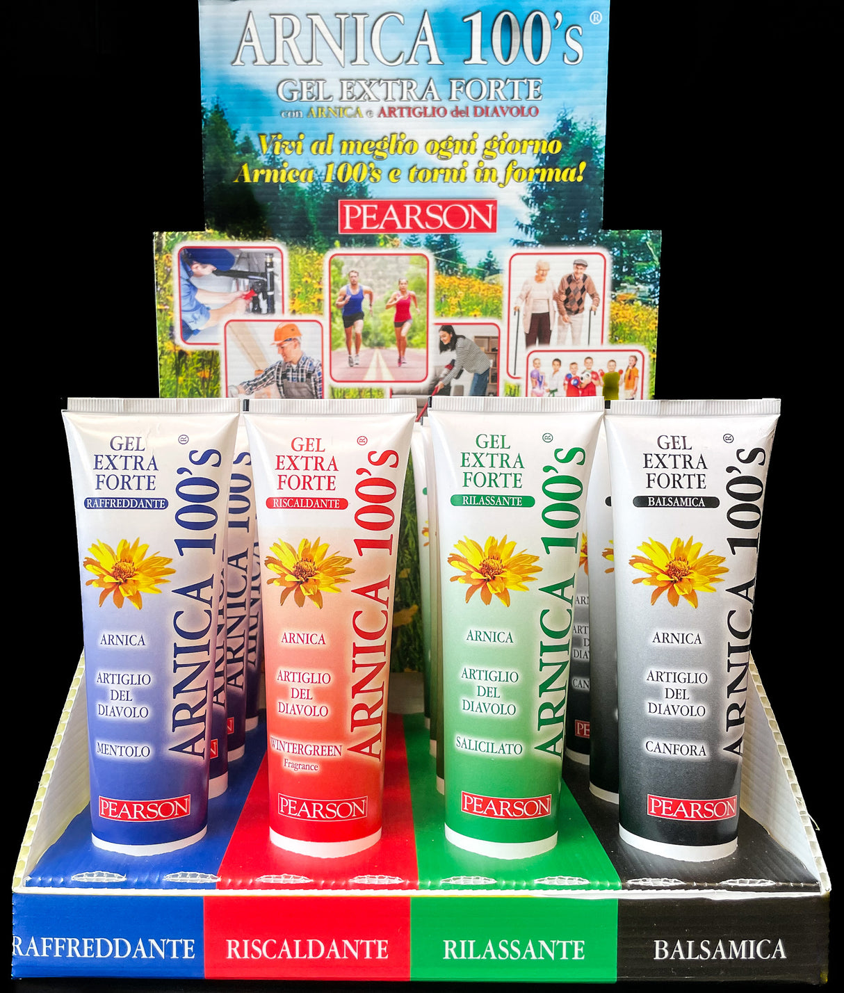 Espositore arnica 100s - 16 tubetti da 150 ml