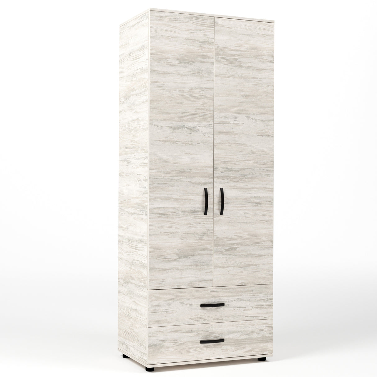 Kit armadio 2 ante + 2 cassetti 80x52x205 cm bianco ven.k083