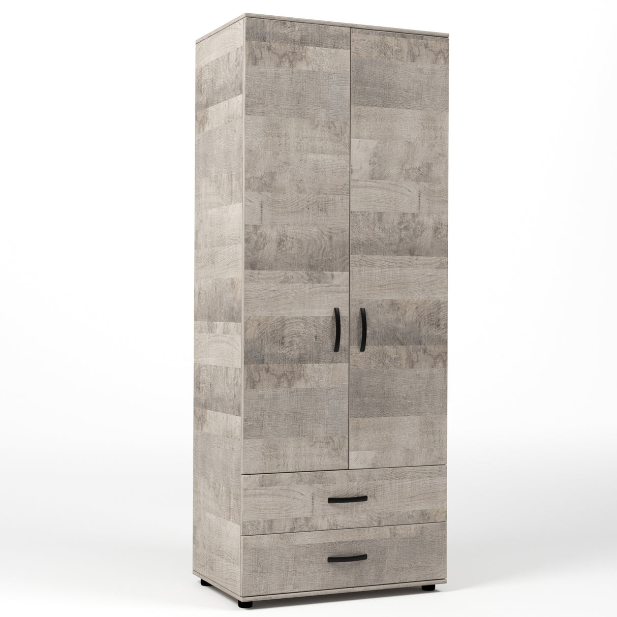 Kit armadio 2 ante + 2 cassetti 80x52x205 cm rovere plat.k355