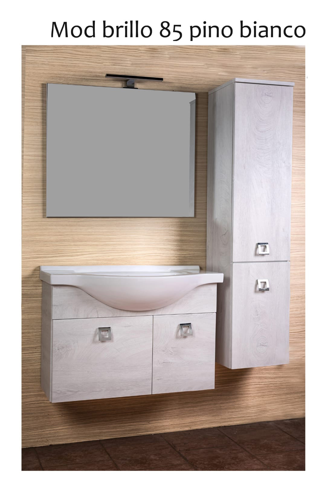Mobile bagno brillo 85 sosp. pino bianco