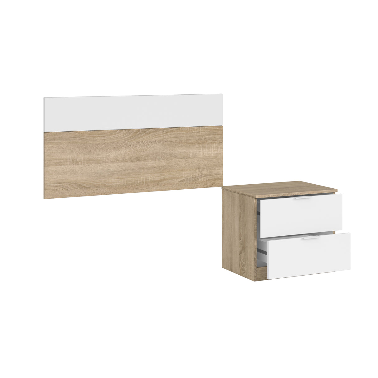 Kit testiera letto sing + comodino bian artik rov