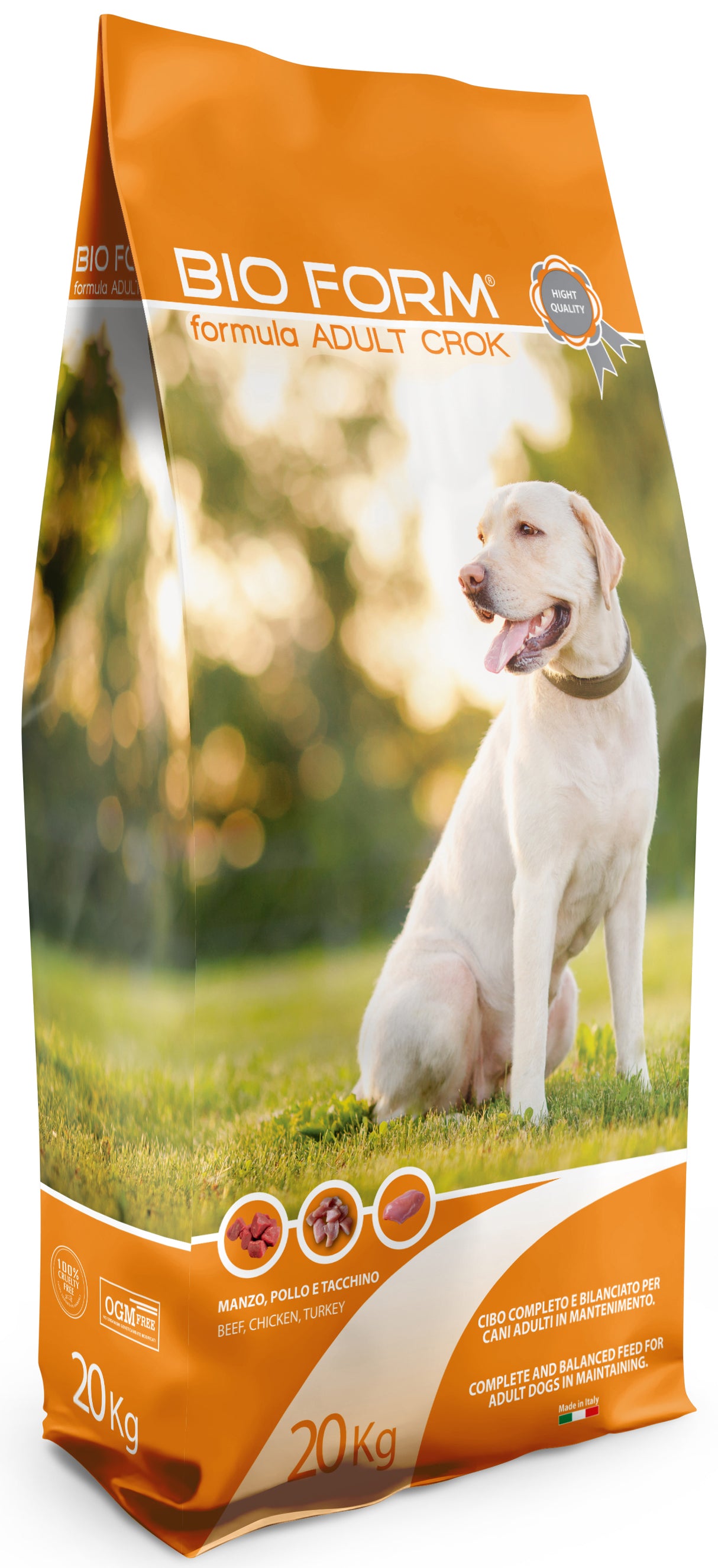 Cibo cane bioform 20 kg adult crock manzo poll