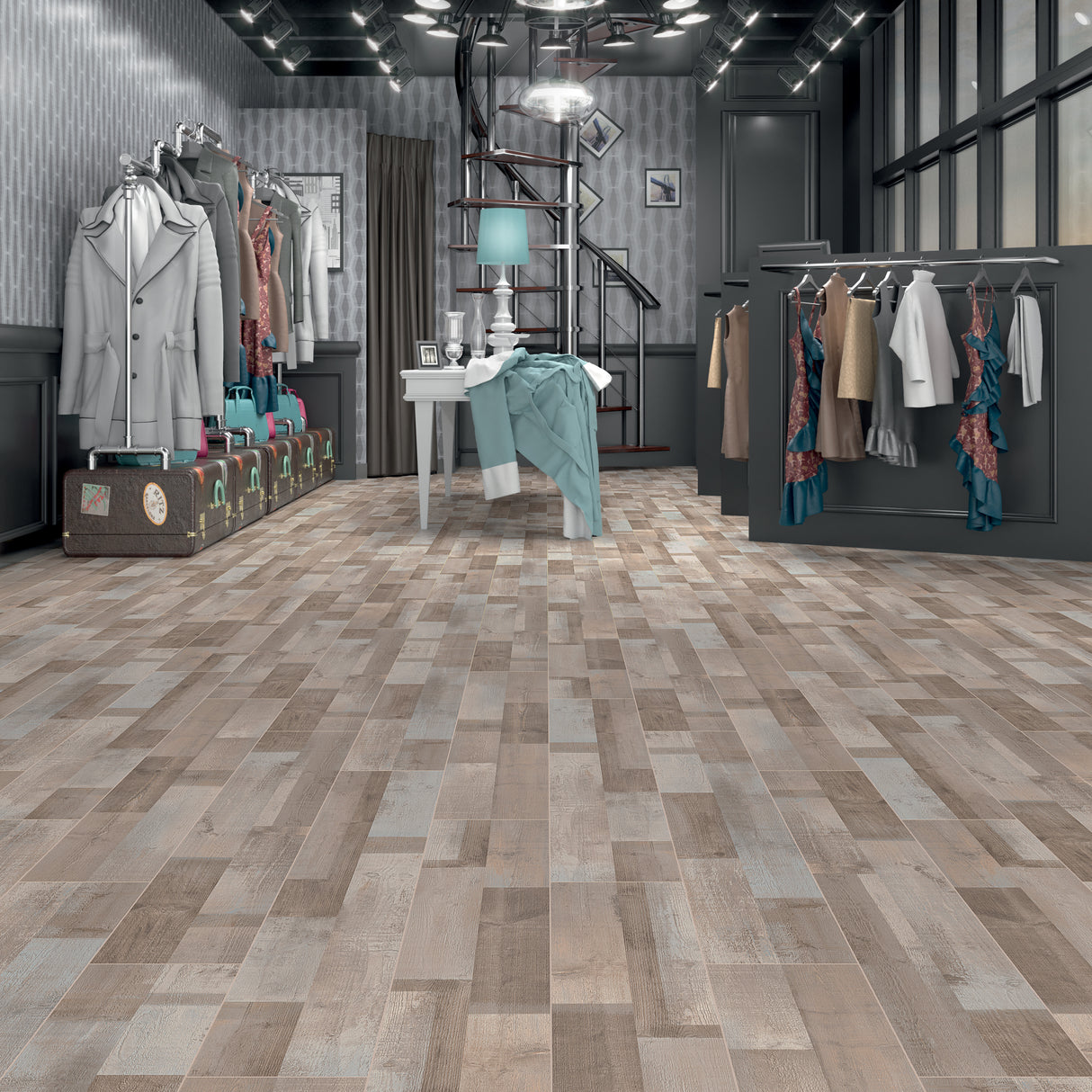 Parquet laminato modern 8 mm grigio p.706 ac4 1,85 mq