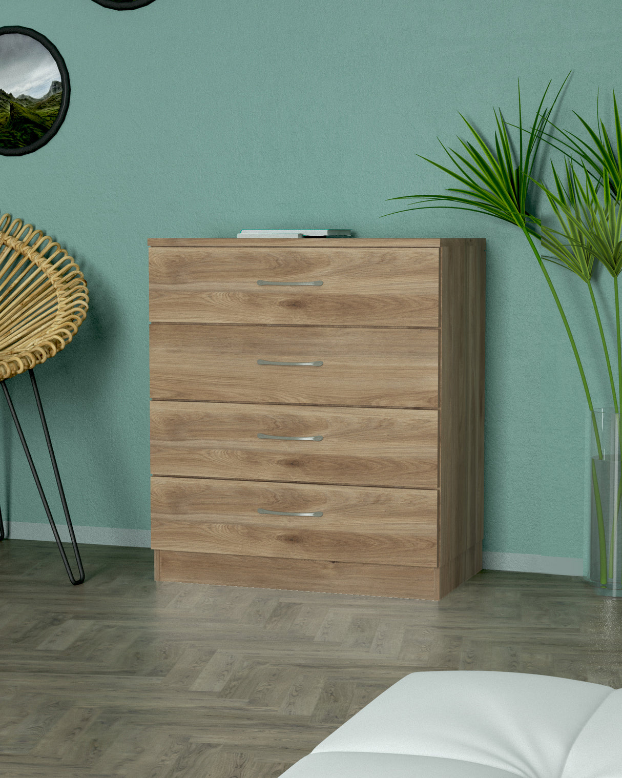 Kit cassettone 4c. 70x40xh72 cm rovere