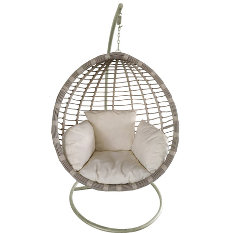 Poltrona pensile tonda 105x75x195 cm crema 019072