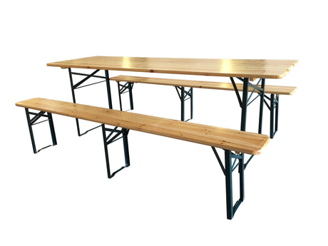 Set birreria in legno/metallo  cm.220x70x76h